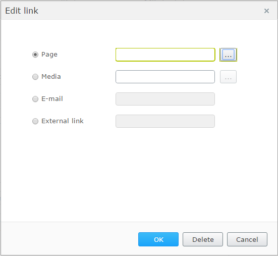 link selector dialog