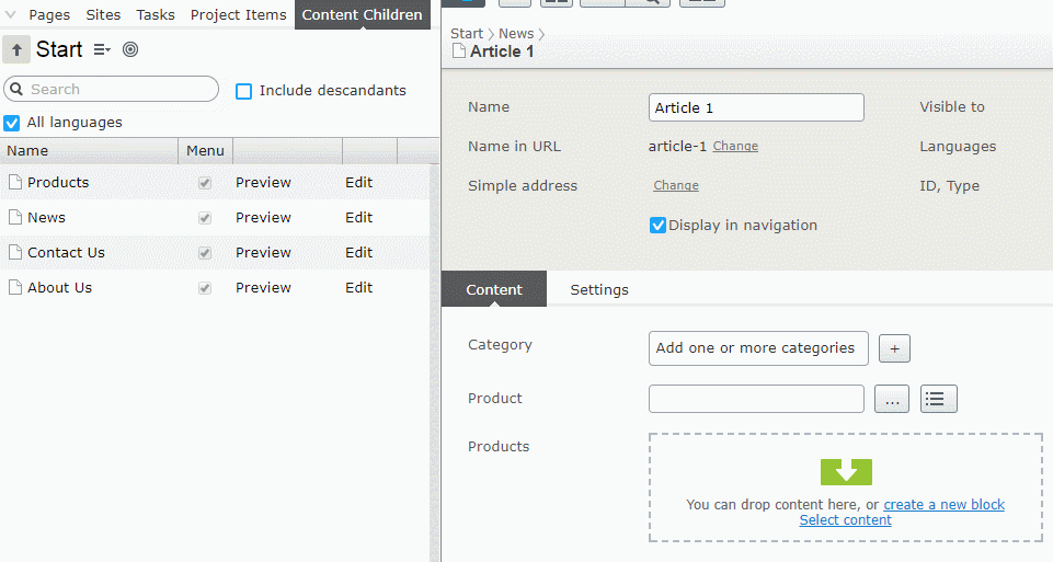 drag drop from component to property