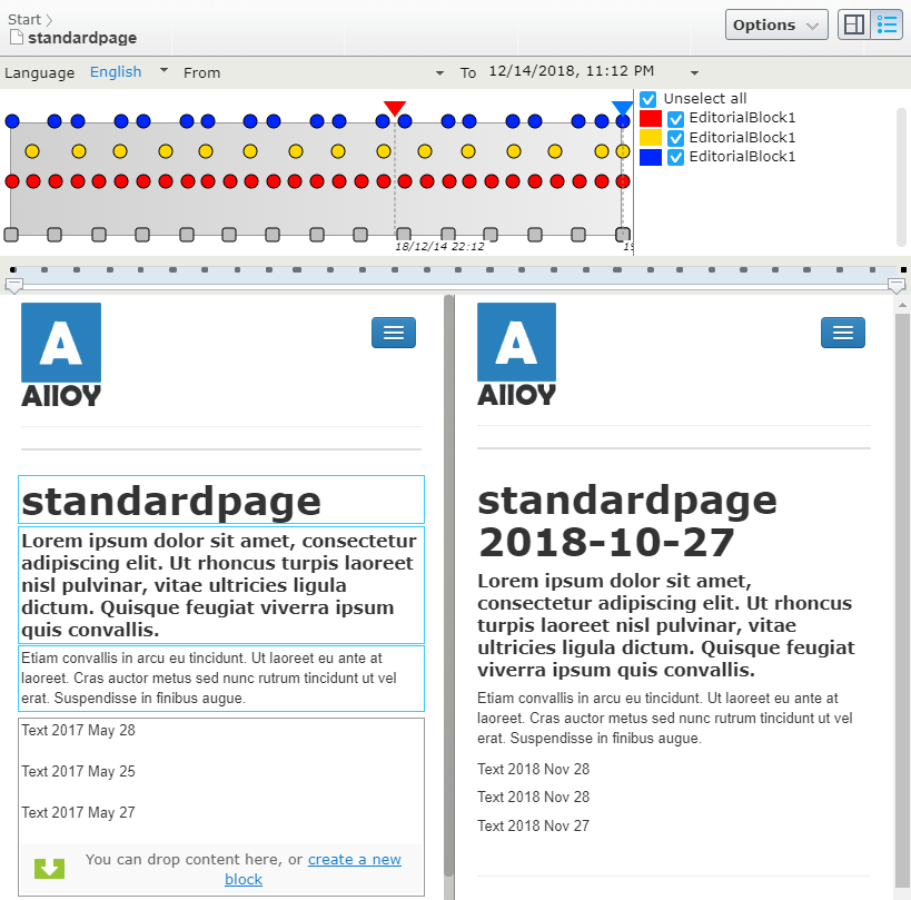 advanced compare mode view