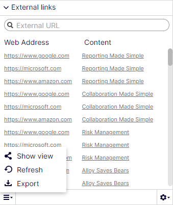 External links gadget commands